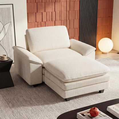 Oversized Chaise Lounge Chair Indoor, 54 Single Sofa Couch with Ottoman, Sleeper Sofa Bed, Comfy Cloud Deep Seat Couches with P