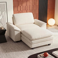 Oversized Chaise Lounge Chair Indoor, 54 Single Sofa Couch with Ottoman, Sleeper Sofa Bed, Comfy Cloud Deep Seat Couches with P