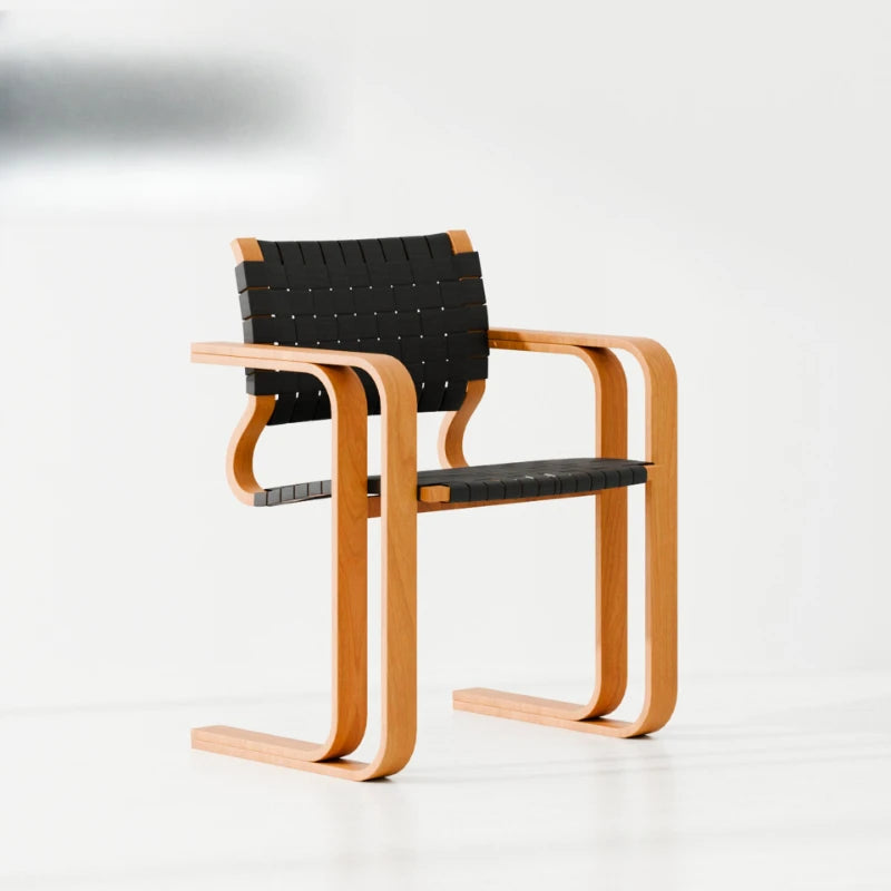 Woven chair retro solid wood designer medium and ancient style creative restaurant