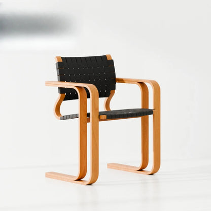 Woven chair retro solid wood designer medium and ancient style creative restaurant