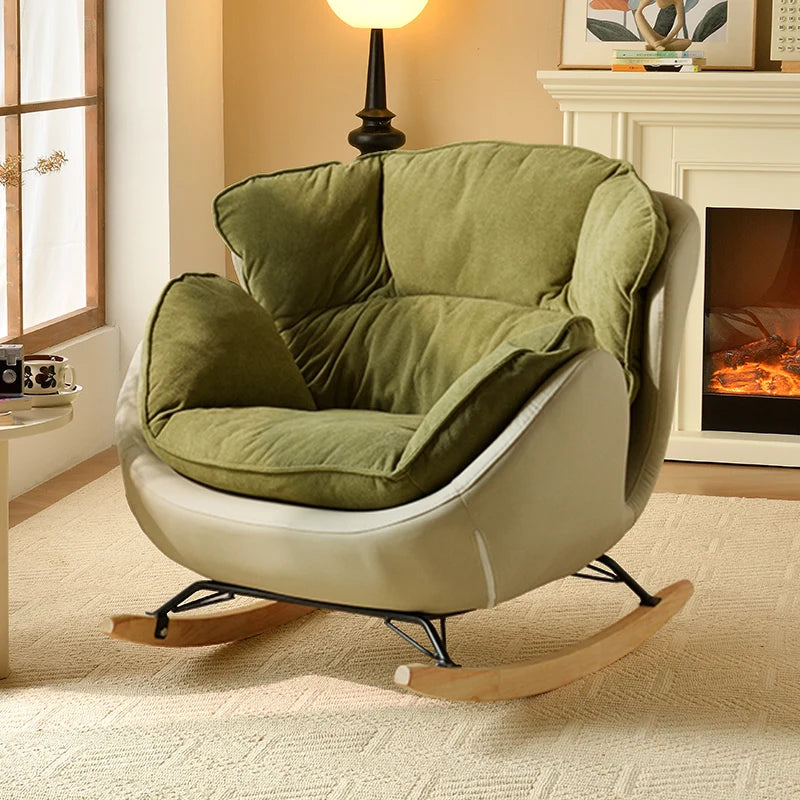 Ergonomic Green Rocking Chairs Living Room Modern Home Furniture Comfortable Meditation Relaxation Muebles Para El Hogar"