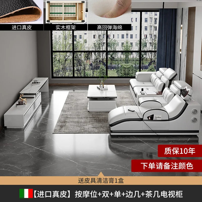 PatioLix Massage Minimalist Sofas Modern Leather Sectional Designer Sofas Lazy Luxury Cadeiras Para Sala De Estar Living Room Furniture