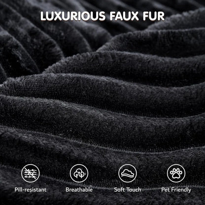 58" Oversized Round Chair Lounge Chaise Indoor, No Assembly Required, Cloud Large Circle Chair with Plush Fuax Fur, Fluffy Mode