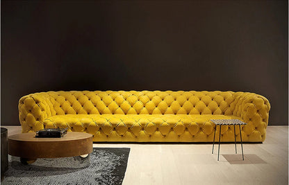 Modern Luxury Microfiber Fabric Villa Sofa Set Light Leather Love Seat for Living Room-High Quality Hot Sale Couch