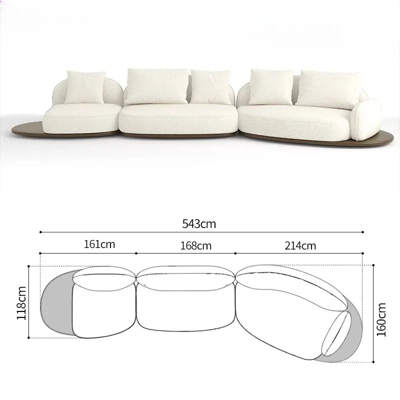 Living Room Coffee Table Designer Creative Three-person Log Style Furniture Modern Simple Modern Morocco Fabric Sectional Sofas