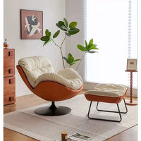 Modern Luxury Rotating Single Sofa Chair Lounge Chair Lazy Recliner Living Room Seat Lounge Bedroom 360 Degree Leather Designer