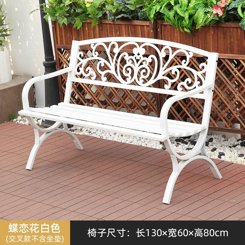 Practical Rustic Waterproof Furniture Cast IronBackrest  Iron Public Leisure Seating Metal Outdoor Garden Patio Park Bench