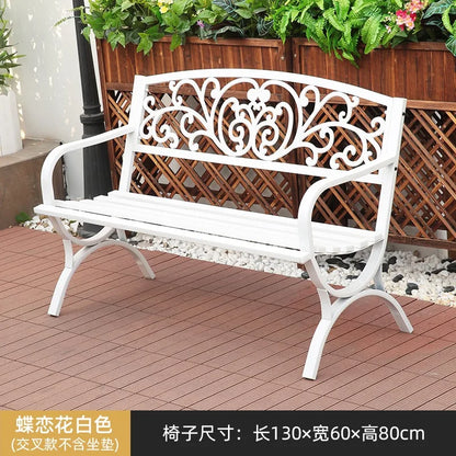 Practical Rustic Waterproof Furniture Cast IronBackrest  Iron Public Leisure Seating Metal Outdoor Garden Patio Park Bench