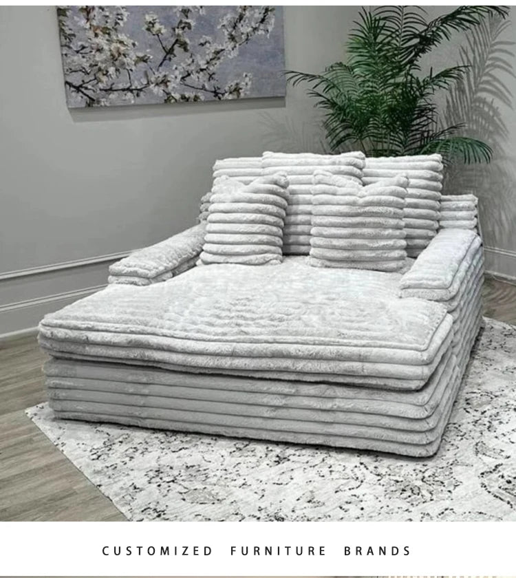 Nordic Sofabed Vacuum Compression Sofa Bed Modern Simple Lazy Sofa Bed  Thick Strip Velvet Large Sofa Bed Living Room Furniture