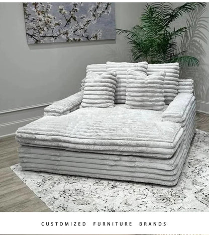 Nordic Sofabed Vacuum Compression Sofa Bed Modern Simple Lazy Sofa Bed  Thick Strip Velvet Large Sofa Bed Living Room Furniture