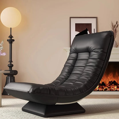 Fashion single sofa chair rotatable Italian light luxury living room balcony casual reclining sofa moon swivel chair