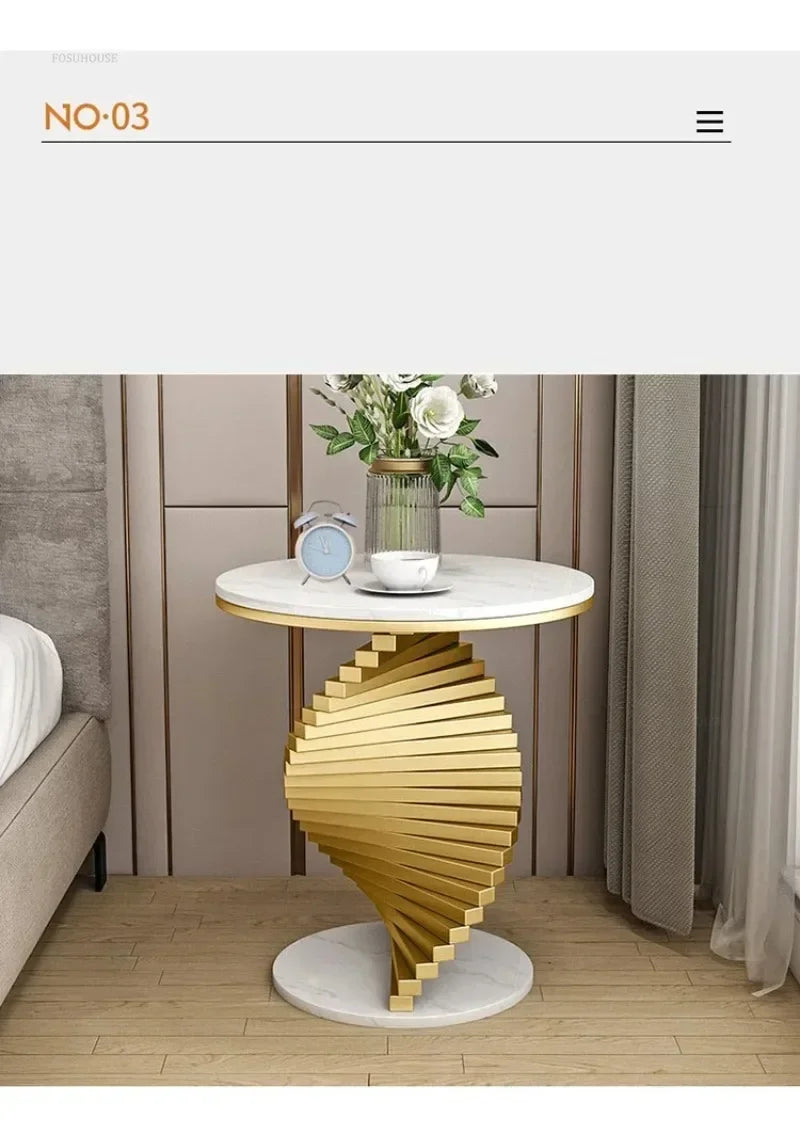 Nordic Leisure Bedroom Side Table Modern Marble Coffee Table for Living Room Furniture Nordic Designer Tables