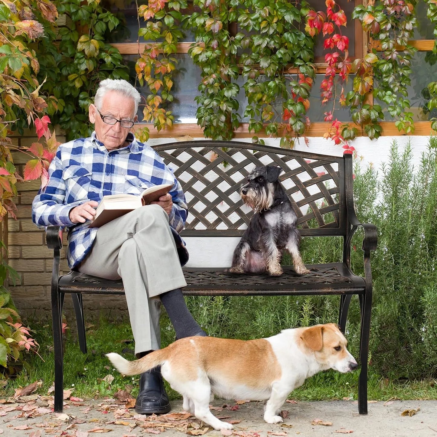 Cast Aluminum Outdoor Furniture Outdoor Bench in Garden