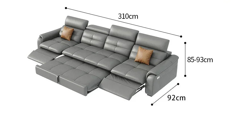 W Reclining Electric Oversize Sofa Genuine Leather Designer Italian Corner Sofa Modern Luxury Divano Letto Living Room Furniture
