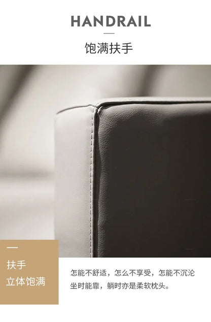 Italian minimalist leather sofa living room size apartment princess corner first layer cowhide down combination light luxury sty