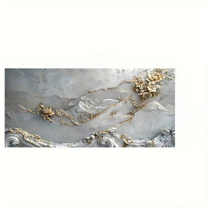 Modern Golden Flower Art Canvas Painting Art For Living Room Modern Canvas Poster for Bedroom and Living Room Decoration