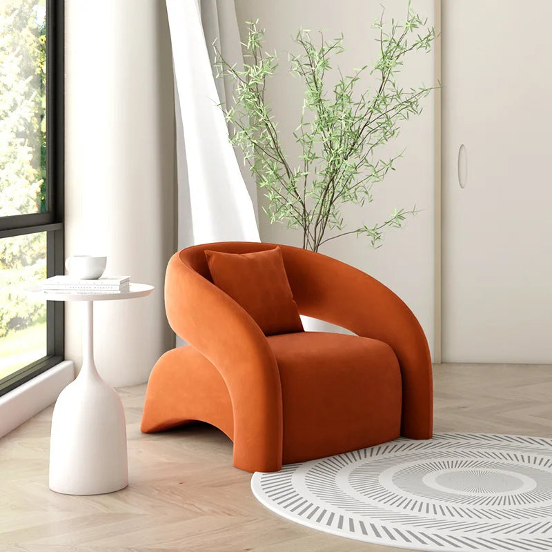 Internet celebrity single chair, living room lazy single sofa leisure chair, light luxury curved balcony chair