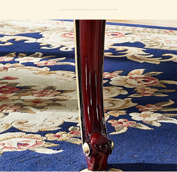 SGF European-style Marble Solid Wood Dining Table Carved Dining Table and Chair Set