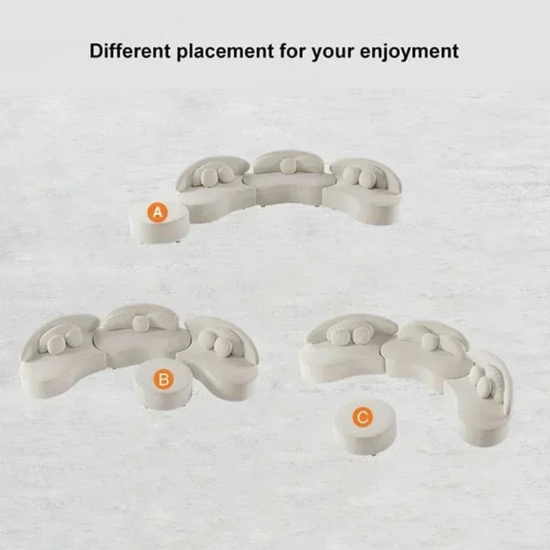 2003    Nordic light luxury curved sofa designer living room fabric sofa creative combination