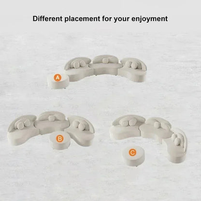 2003    Nordic light luxury curved sofa designer living room fabric sofa creative combination