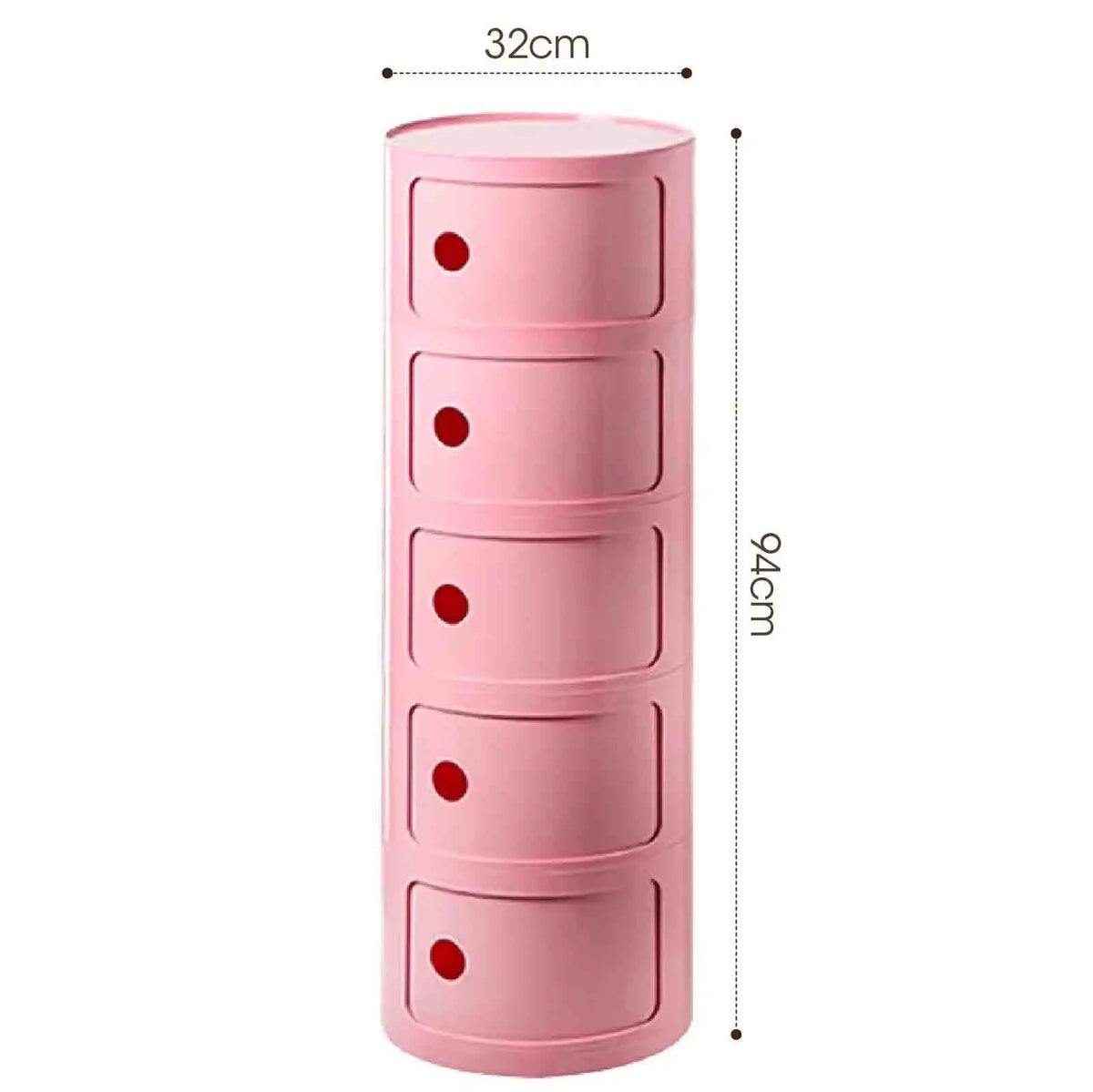 Plastic Round Nightstand Bedside Table Cabinet with Sliding Doors Round Storage Bedside Cabinet Nightstand  for Living Bedroom