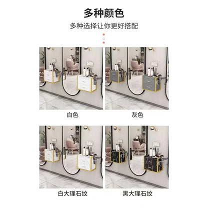Modern Metal Frame Layer Tool Cart Hair Salon Equipment Set Furniture Beauty Salon Trolley Wall Mounted Tool Cabi