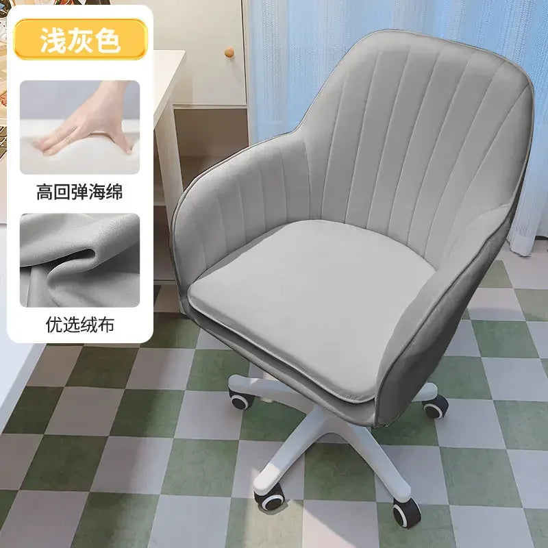 Cute Rotating Lift Chair for Girls, Computer Chairs, Makeup Stool, Desk Backrest Chair, Writing Swivel Chairs, Bedroom Furniture