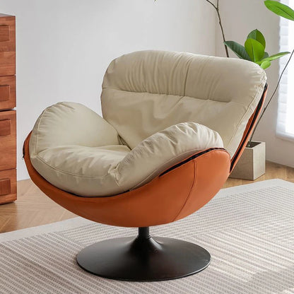 Modern Luxury Rotating Single Sofa Chair Lounge Chair Lazy Recliner Living Room Seat Lounge Bedroom 360 Degree Leather Designer