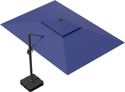 9x12 FT Patio Umbrella, Large Cantilever Rectangular Double Top Heavy Duty Offset Umbrellas with 360° Rotation, Outdoor shade
