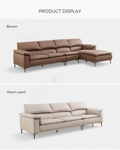 Fabric Sofa Set Living Room Furniture Modern Brown Color Leather Sofa
