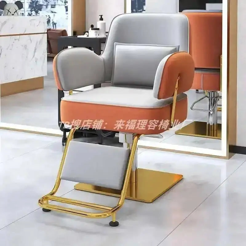 Furniture Fashionable Grey Barber Chair Glamour Elegant Barbería Professional Comfy Hairdressing Chair Modern Simple Silla De