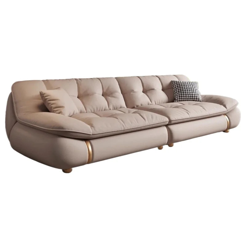 Aesthetic Classic Living Room Sofas White Real Leather Luxury Soft Sofa Lounge Lazy Modern Woonkamerbanken Furniture For Home