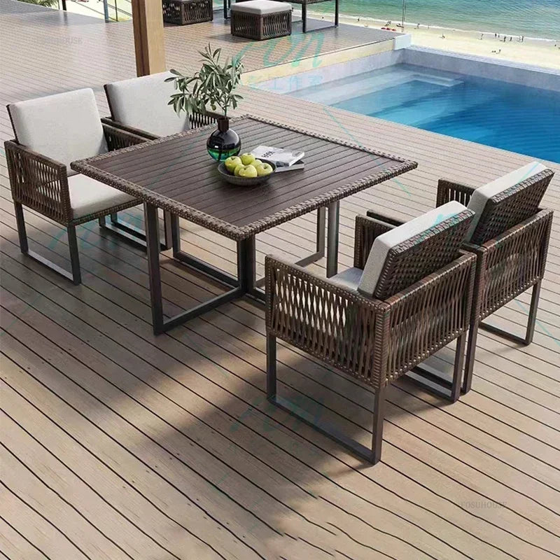 Terrace Garden Rattan Outdoor Chair Leisure Tea Table Patio Outdoor Furniture Set Outdoor Table and Chairs Garden Furniture Sets