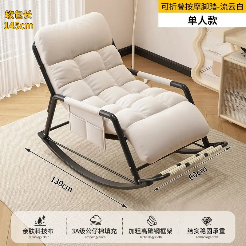 Recliner Rocking Chair Sitting and Sleeping Dual-purpose  Lunch Break Chair Balcony Home Leisure Lazy Sofa Chair Ergonomic