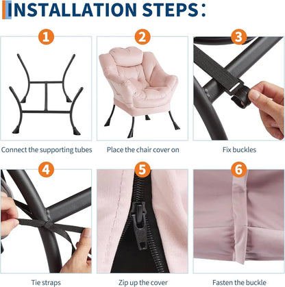 [Limited Stock!]2025 Lazy with Ottoman, Comfy Reading Lounge Accent Modern Floral with Footrest Butterfl