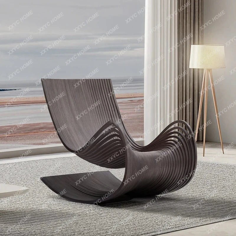 Rocking chair single solid wood recliner balcony leisure home living room bedroom lazy sofa chair