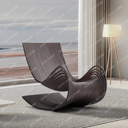 Rocking chair single solid wood recliner balcony leisure home living room bedroom lazy sofa chair