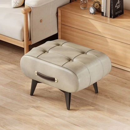 A square leather stool, living room stool, sofa footstool, home decoration, light luxury American, Italian, home decoration