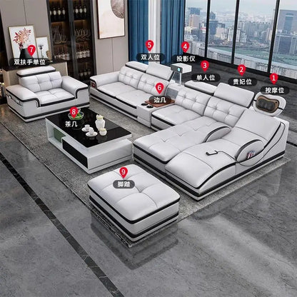 Modern Minimalist Sofa Electric Massage Chiar Floor Multifunctional Corner Sofa Lounges Relaxing Living Room Couch Furniture