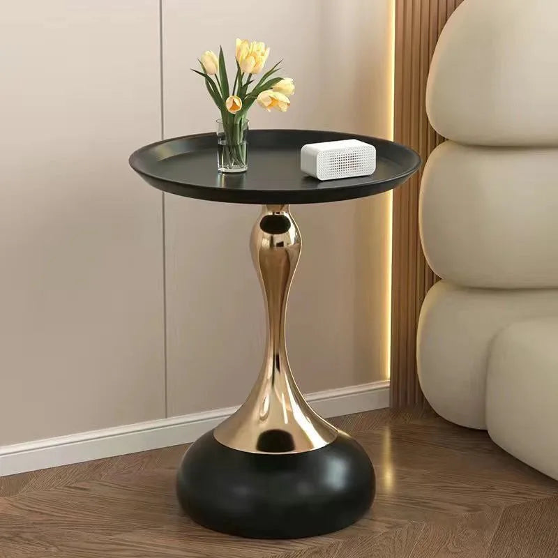 small apartment European wrought iron corner table balcony mobile coffee table bedroom bedside small round table sofa edge table