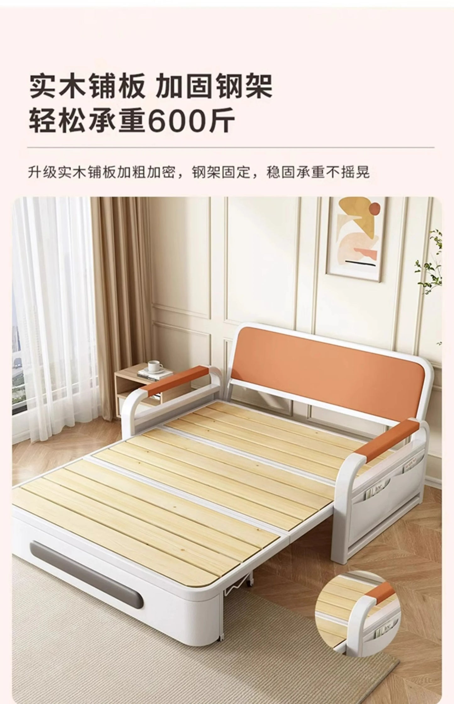 Sofa bed folding dual-purpose small apartment 2024 Internet celebrity new living room 1.2 multi-function single and double retra