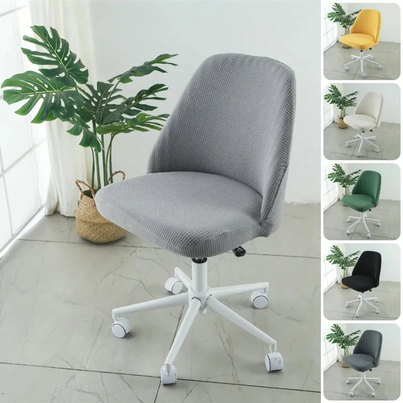 Pure Color Curved Chair Cover Polar Fleece Duckbill Chair Cover Chair Slipcover Elastic Seat Covers for Kitchen Hotel Office