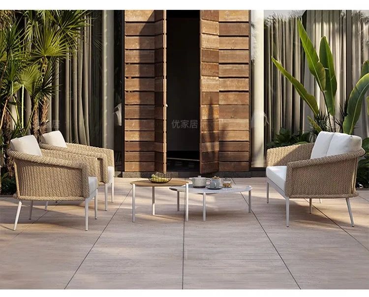 Outdoor Sofa Designer Sample Room Rope Weaving Furniture Leisure Courtyard Outdoor Garden Outdoor Waterproof Sofa