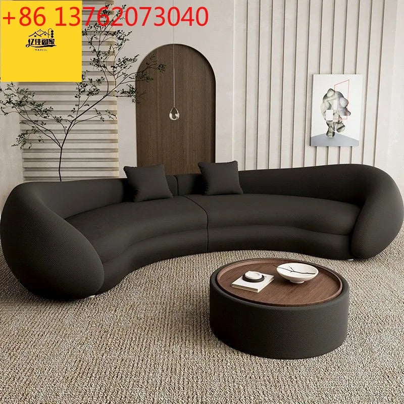 Italian living room small apartment special-shaped designer reception curved sofa