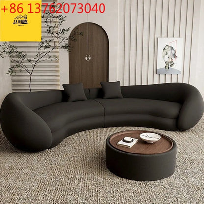 Italian living room small apartment special-shaped designer reception curved sofa