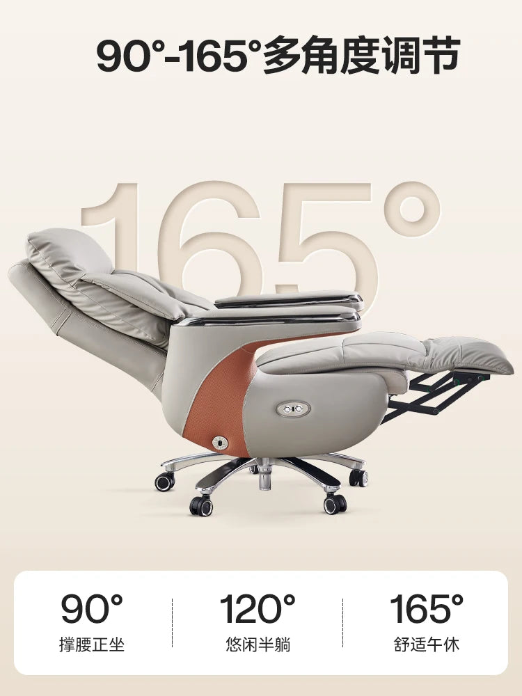 Intelligent massage electric leather boss chair light luxury high sense can lie down nap e-sports office computer chair home