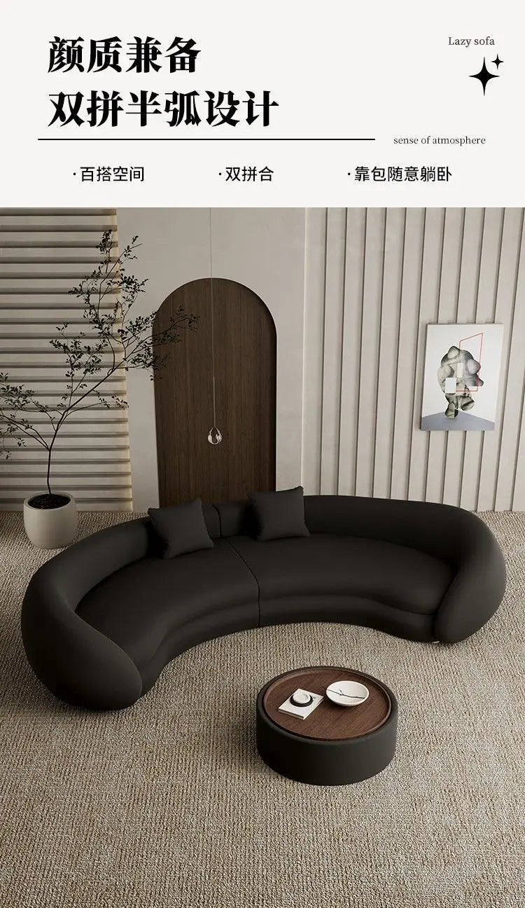 Italian living room small apartment special-shaped designer reception curved sofa