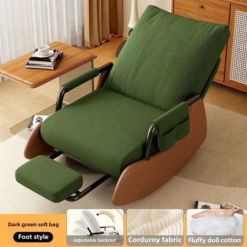 Reclining Lunch Break Folding Lazy Sofa Chair Adults Can Sit Reclining Office Nap Chair Balcony Household Rocking Chair
