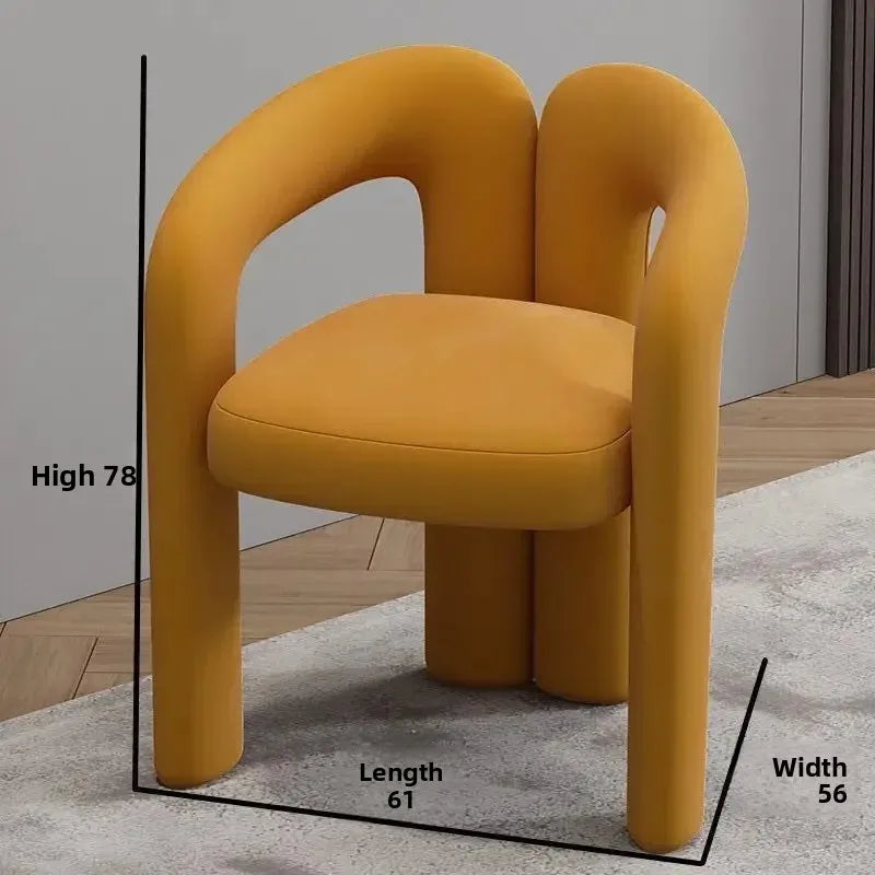 Modern Minimalist Upholstered Accent Chair with Curved Armrests Comfy Design for Living Room Bedroom and Home Office