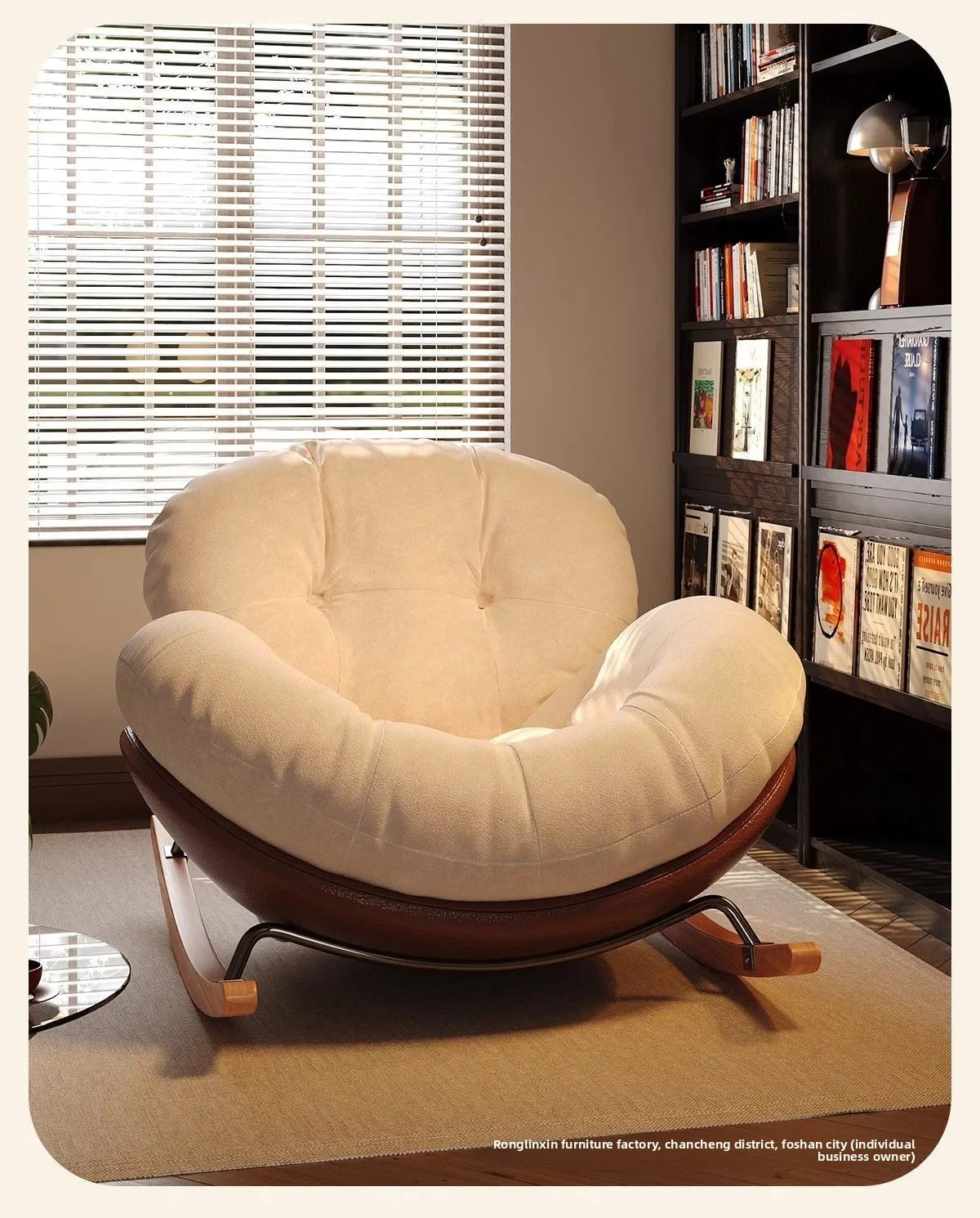 Egg Shell Rocking Chair Lounge Recliner Bed Sleep Rest Foldable Single Seater Indoor Outdoor Casual Living Room Chair Furniture
